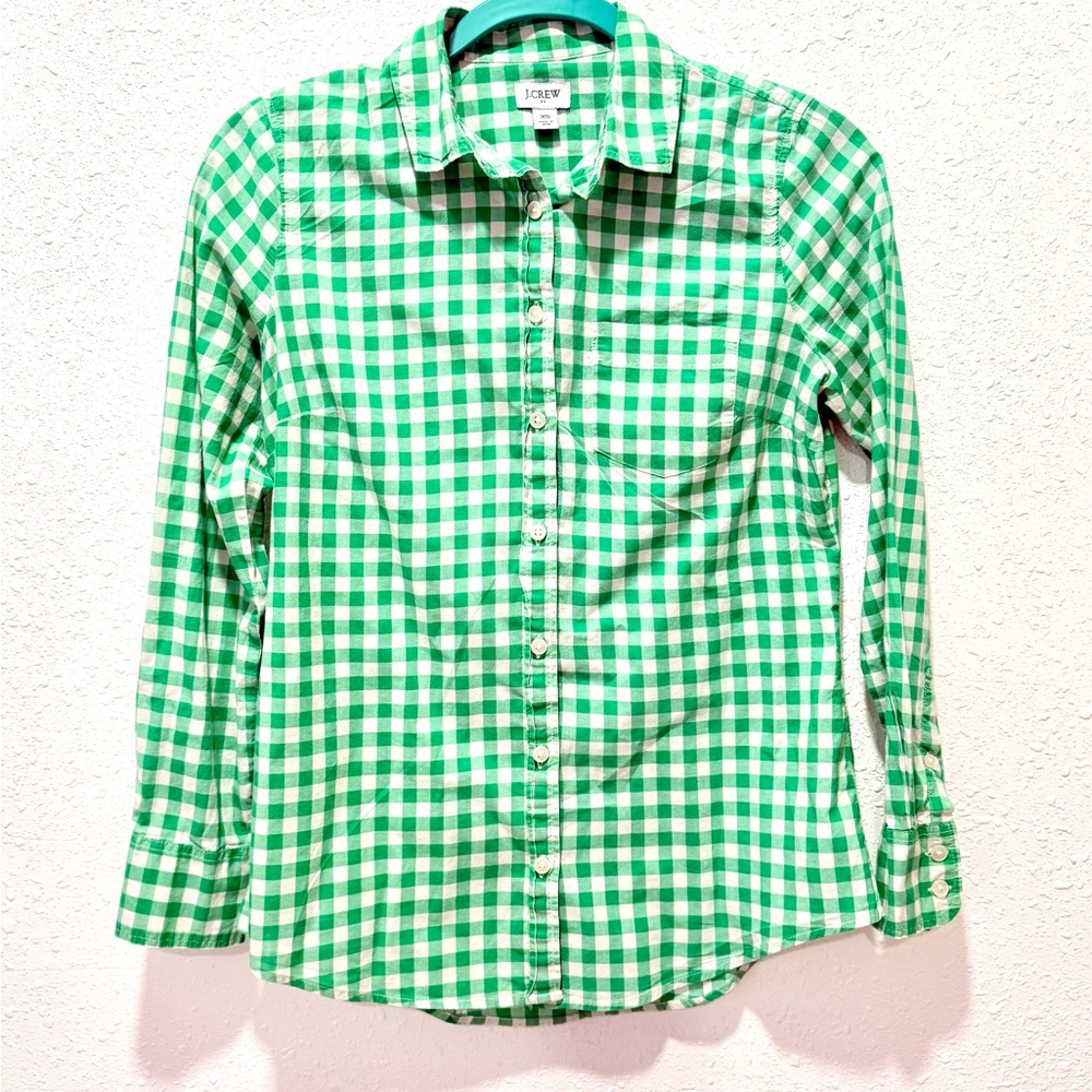 J. Crew Kids long sleeves 100% cotton Checkered Button‎ Down Shirt XS